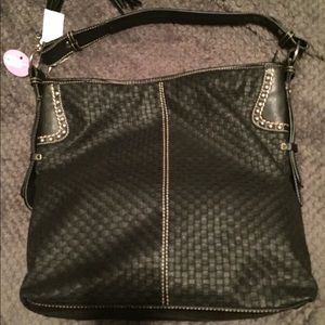 COPY - Soft black leather purse with tassel NWT